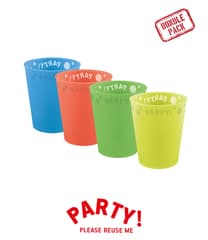 Decorata Reusable Party Products - Party Set Reusable Semi-transparent Cups 250ml Mixed colours - 96461