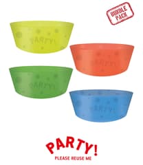 Decorata Reusable Party Products - Party Set Reusable Semi-transparent Bowls 12cm Mixed colours - 96462