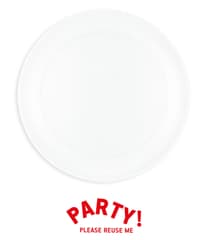 Decorata Reusable Products - Reusable Plate 21cm Semi-Transparent White Colour - 96493