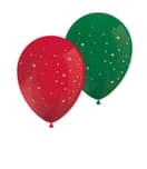 Holly Wreath - Printed Latex Balloons (3 Green & 3 Red) - 96498