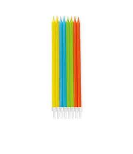 Multicolour Bright Stars - Birthday Candles 14,5cm with holders in Bright colours in FSC Paper Box - 96501