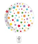 Multicolour Bright Stars - FSC Paper Plates Next Generation Medium 20cm - 96505