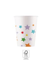 Multicolour Bright Stars - FSC Paper Cups 200ml - 96506
