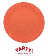 Decorata Reusable Party Products - Party Reusable Semi-transparent Plate 21cm Fluo Orange - 96520