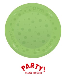 Decorata Reusable Party Products - Party Reusable Semi-transparent Plate 21cm Fluo Green - 96522