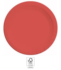 Decorata Solid Color - FSC Deep Paper Plates Next Generation Red Large 23cm - 96567