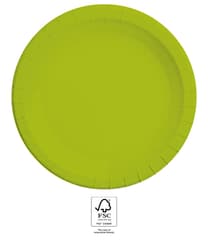 Decorata Solid Color - FSC Deep Paper Plates Next Generation Lime Green Large 23cm - 96568