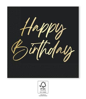 Elegant Happy Birthday - FSC Two-Ply Paper Napkins 33x33cm - 96615