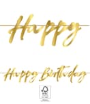 Elegant Happy Birthday - FSC Paper Garland "Happy Birthday" - Metallic Gold - 96616