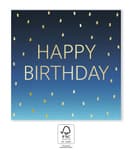 Golden Happy Birthday - FSC Two-Ply Paper Napkins 33x33cm Blue - 96622