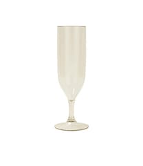 Decorata Reusable Products - Reusable Semi-Tranparent Beige Champagne Glasses - 96660