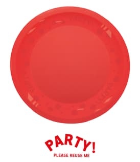 Decorata Reusable Party Products - Party Reusable Plate 21cm Bright Red - 96687