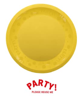 Decorata Reusable Party Products - Party Reusable Plate 21cm Yellow - 96690