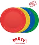 Decorata Reusable Party Products - Party Set Reusable Plates 21cm Mixed Bright colours - 96695