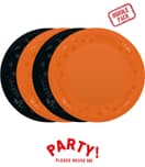 Decorata Reusable Party Products - Party Set Reusable Plates 21cm Mixed colours (Black & Orange) - 96697