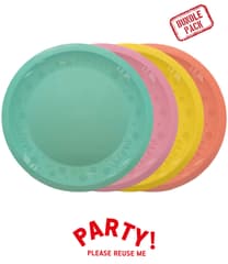 Decorata Reusable Party Products - Party Set Reusable Plates 21cm Mixed Pastel colours - 96699