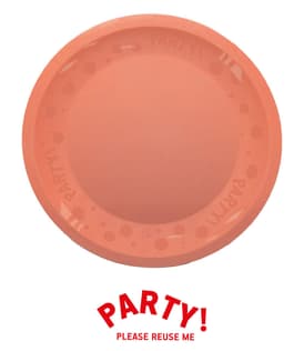 Decorata Reusable Party Products - Party Reusable Plate 21cm Salmon Pastel - 96702
