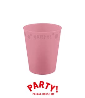 Decorata Reusable Party Products - Party Reusable Cup 250ml Pink Pastel - 96708