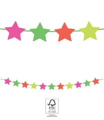 Decorata Garlands - FSC Paper Star Garland in Fluo colours - 96727