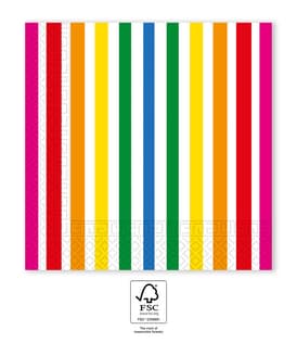 Napkin Designs - FSC Two-Ply paper Napkins 33x33cm Bright Stripes - 96732
