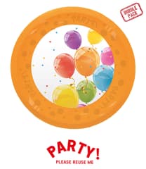 Kokliko Sparkling Balloons - Party Reusable Plate 21cm 4pcs - 96747