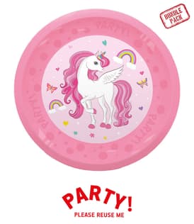 Decorata Unicorn Rainbow Colors - Reusable Party Plate 21cm 4pcs - 96748