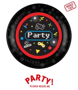 Decorata Gaming Party - Party Reusable Plate 21cm 4pcs - 96752