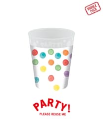 Decorata Multiwater Color Dots - Party Reusable Cup 250ml 4pcs - 96768