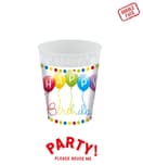 Decorata Happy Birthday Streamers - Party Reusable Party Cup 250ml 4pcs - 96769