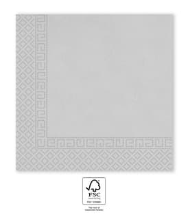 Decorata Solid Color - FSC Three-ply paper napkins 33x33cm Silver - 96793