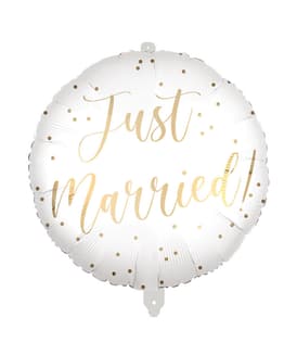 Decorated Foil Balloons - "Just Married" Round Foil Balloon 46cm - 96798