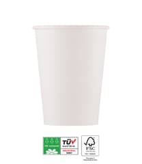 Decorata White Products - Industrial Compostable White Paper Cups 350 ml FSC - 96802