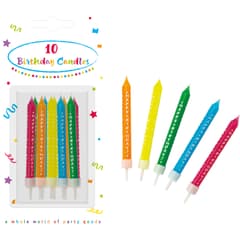  - Decorata Printed Birthday Candles with Holders - 6380