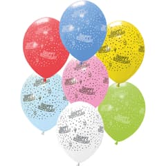 Latex Balloons - 11 Inches Printed Balloons "Happy Birthday" - 88886