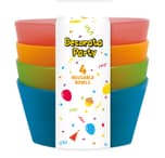 Decorata Reusable Products - Reusable Semi-transparent Party bowls 13cm. 4 colors assorted - 94595