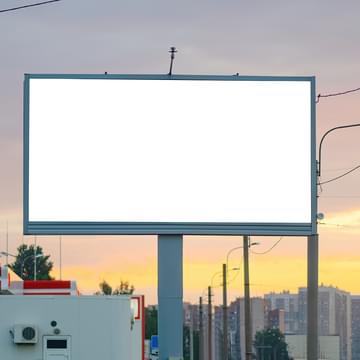 empty billboard on city street