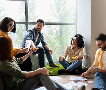 People sitting in an office, communicating
