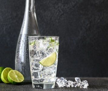Sparkling water in a glass