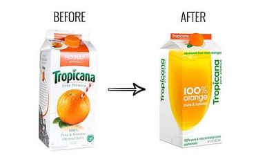 Tropicana Packaging before after