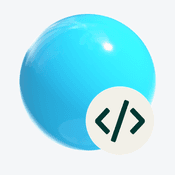 3D sphere with a code icon