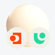 3D sphere with Dig and Upsiide new logos