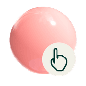 3D sphere with a swiping finger icon