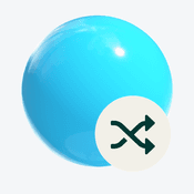 3D sphere with a split arrow icon