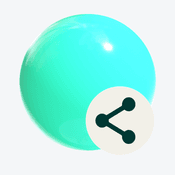 3D sphere with a share icon