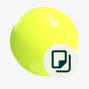3D sphere with documents icon