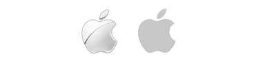 Apple logos 2007 and 2017