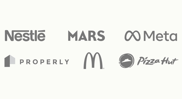 Our clients - Nestle, McDonalds, Meta, Properly, Pizza Hut, Mars