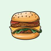 Colored burger with lots of details