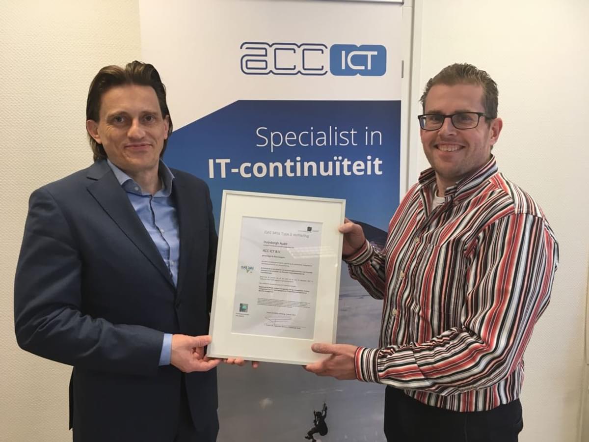 ACC ICT bevestigt kwaliteit met ISAE3402 type II verklaring image