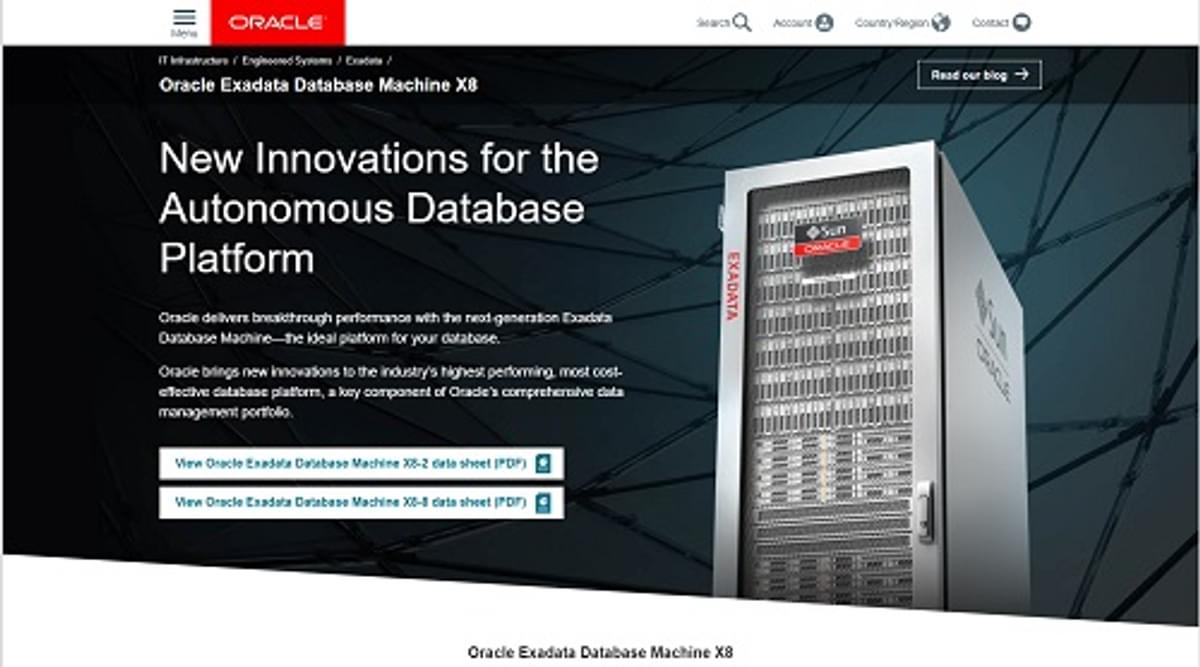 Oracle introduceert Exadata Database Machine X8 image